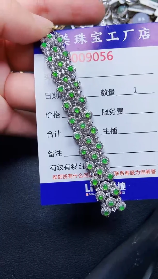 翡翠银S925镶嵌颈饰9056