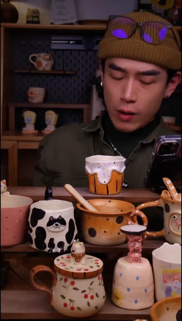杯子陶景德镇可爱设计师款陶瓷