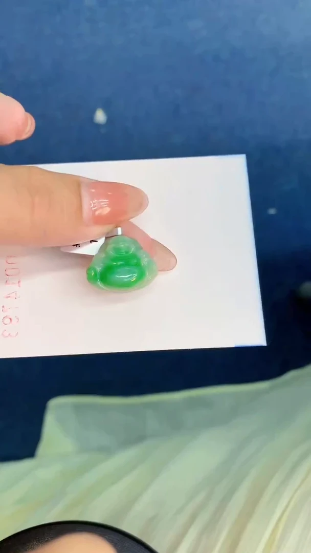 翡翠18K金镶嵌吊坠(不含链)1