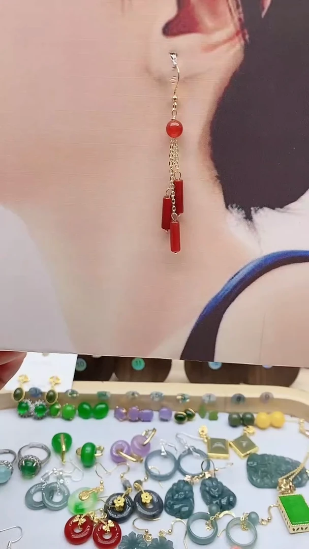 未镶嵌南红玛瑙耳饰6