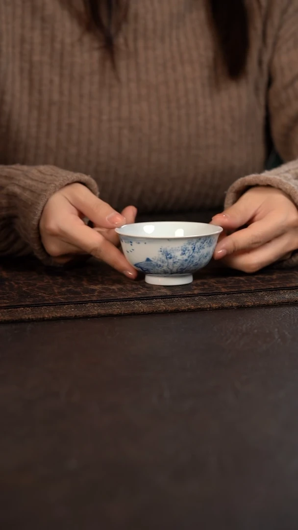 【闪购商品】杯830号HLX陶瓷山水茶碗杯 随机