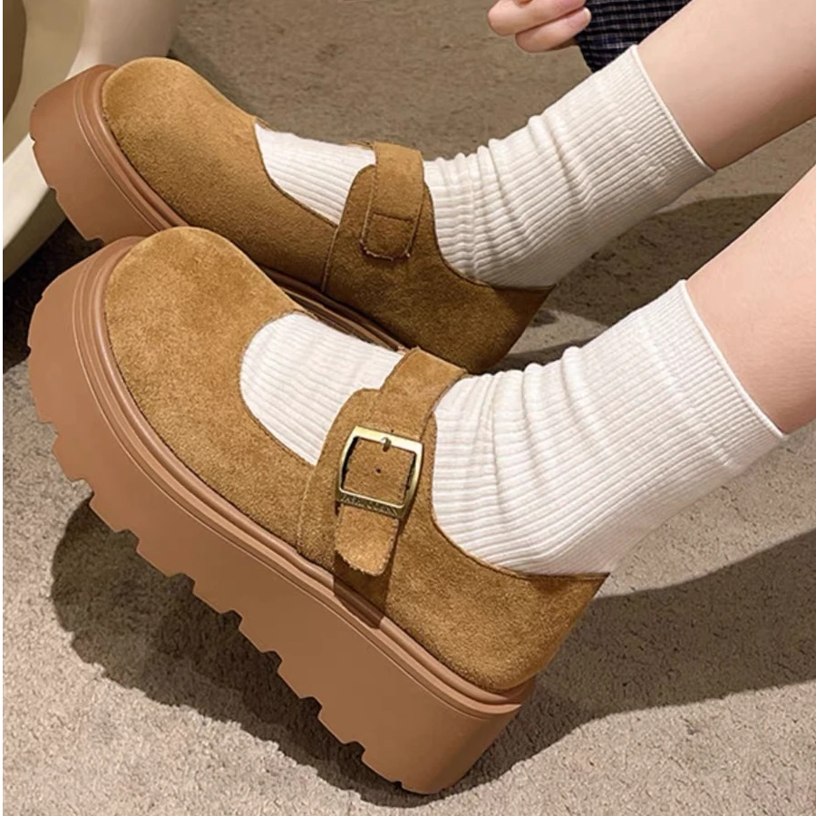 【小张精选】厚底勃肯鞋2025春季新款韩版女鞋复古浅口圆头玛丽珍