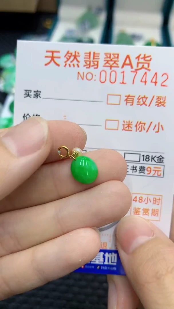 翡翠18K金镶嵌颈饰            8