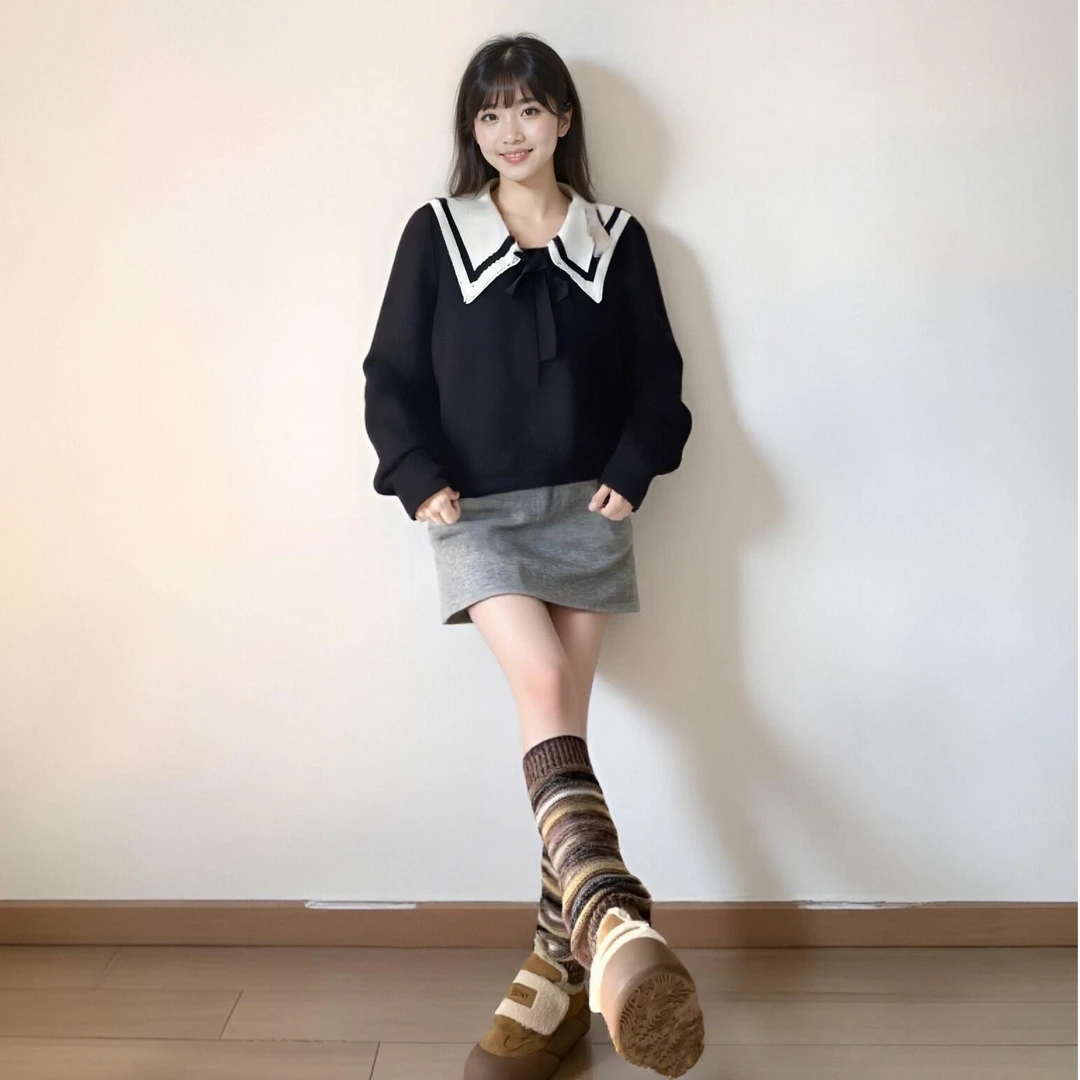 【商场同款】唐狮学院风常规款毛针织衫秋冬时尚套头款127127045708