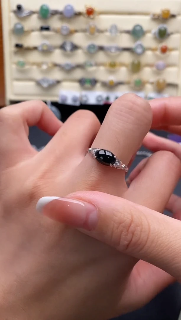 银S925镶嵌戒指翡翠2222222+1