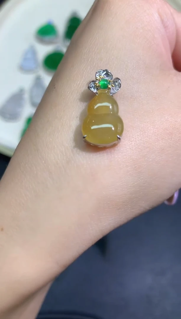 翡翠18K金镶嵌吊坠(不含链)吊坠A47|3980