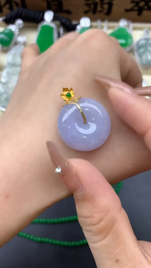 翡翠18K金镶嵌颈饰245-中国好珍宝