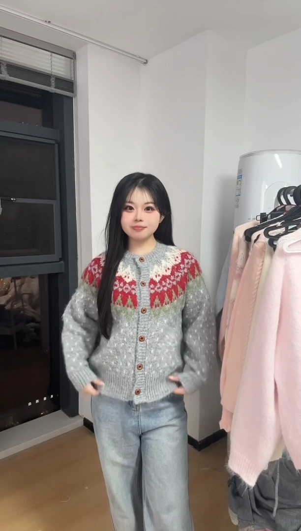 微胖女生毛衣孤品开衫上衣