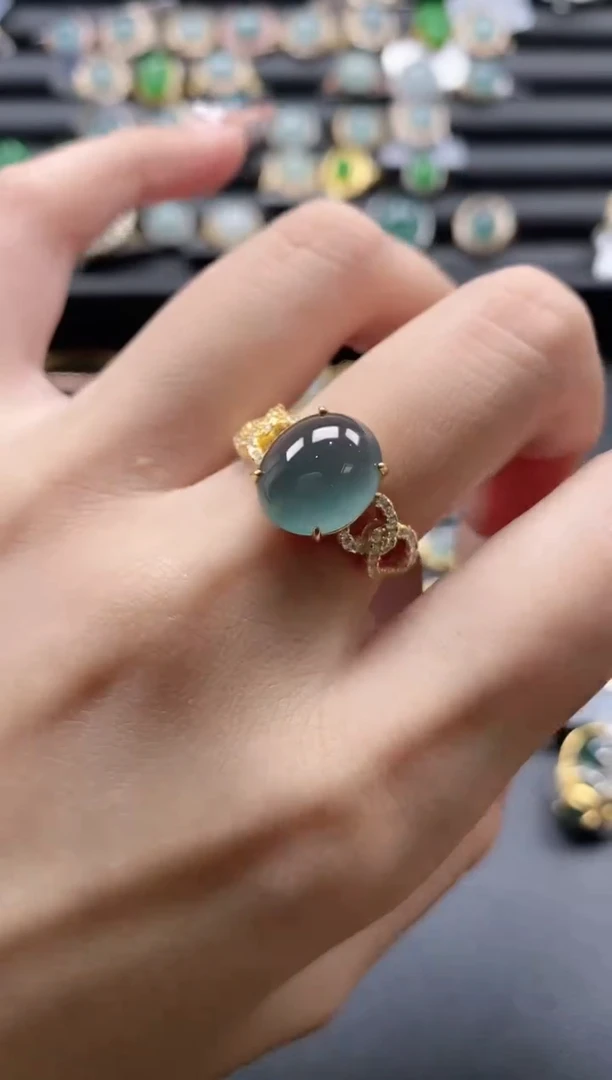 【闪购商品】翡翠戒指银S925镶嵌51511