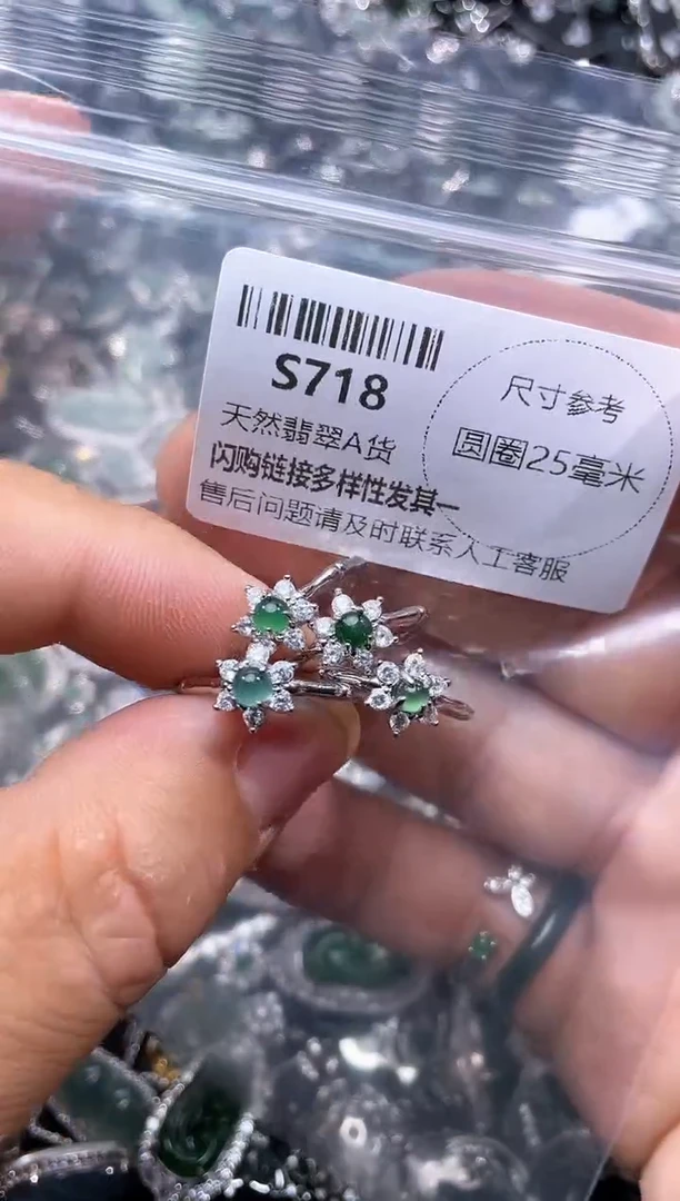 【闪购商品】翡翠颈饰未镶嵌S718戒指 多样性发其二