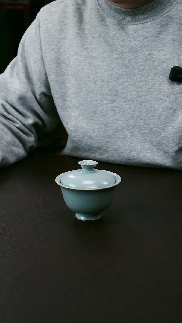 【闪购商品】其他汝官窑两才玉兰盖碗78