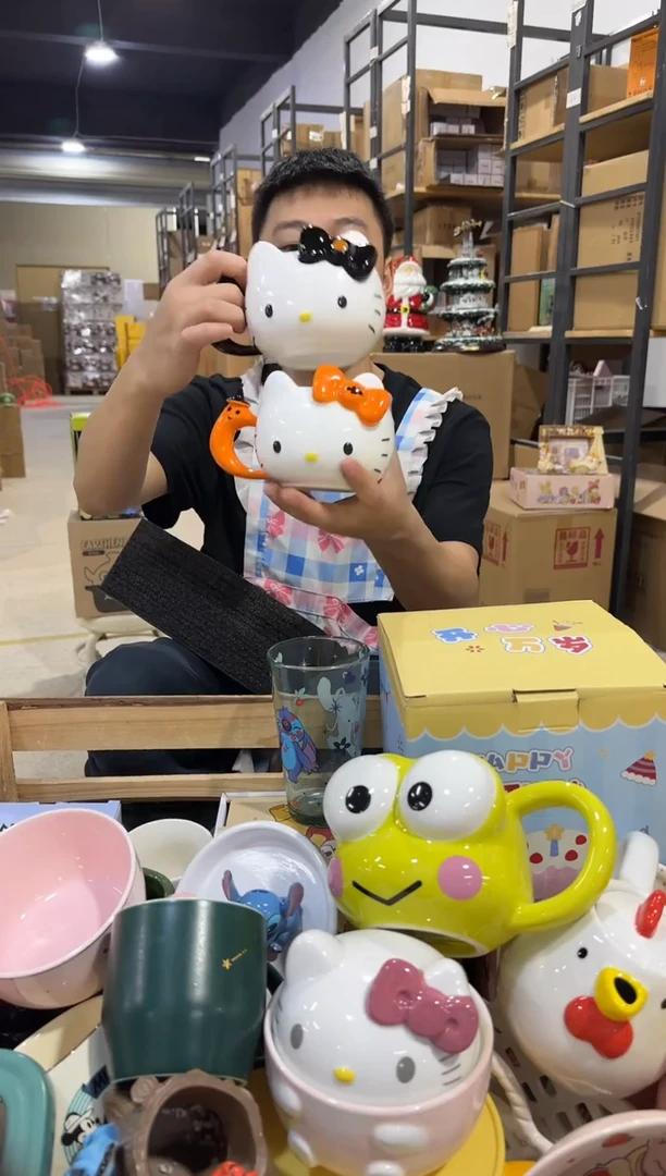 其他原橙色加黑色kt头杯2件套