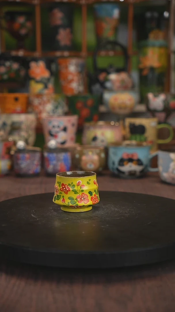 紫砂油画手绘釉下彩