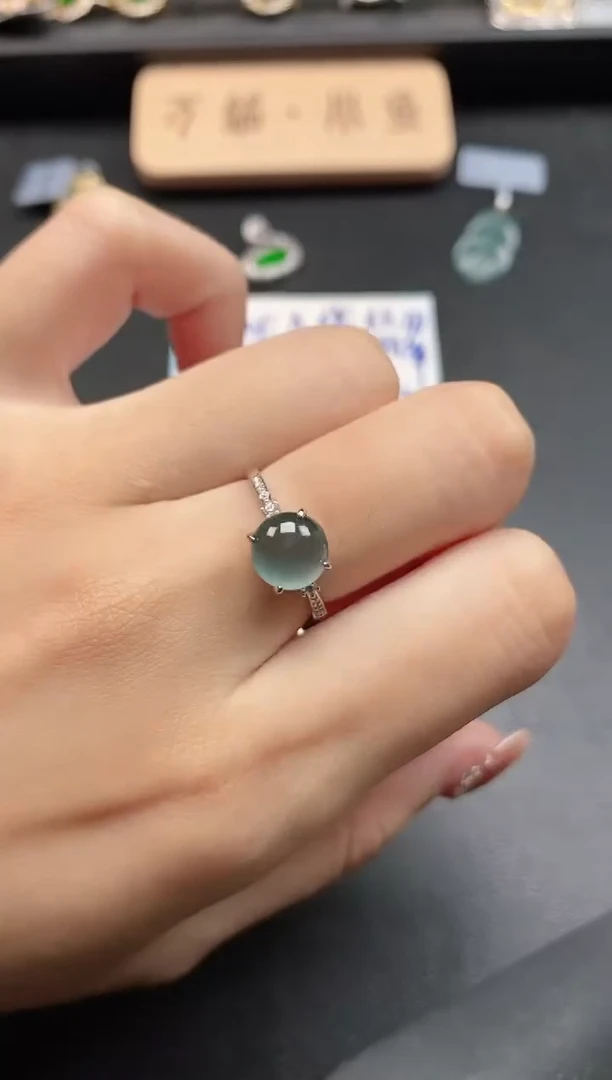 银S925镶嵌戒指翡翠5111