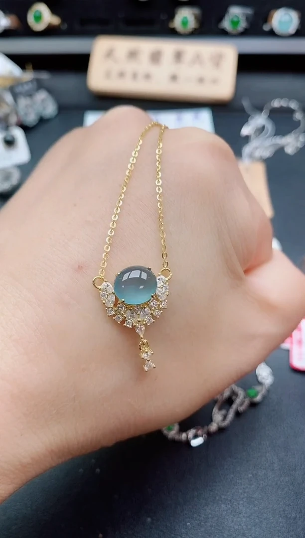 套链银S925镶嵌翡翠1