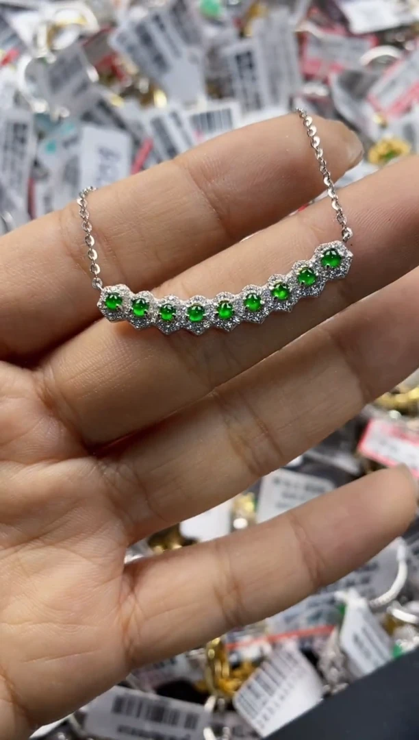 银S925镶嵌戒指翡翠8888   10