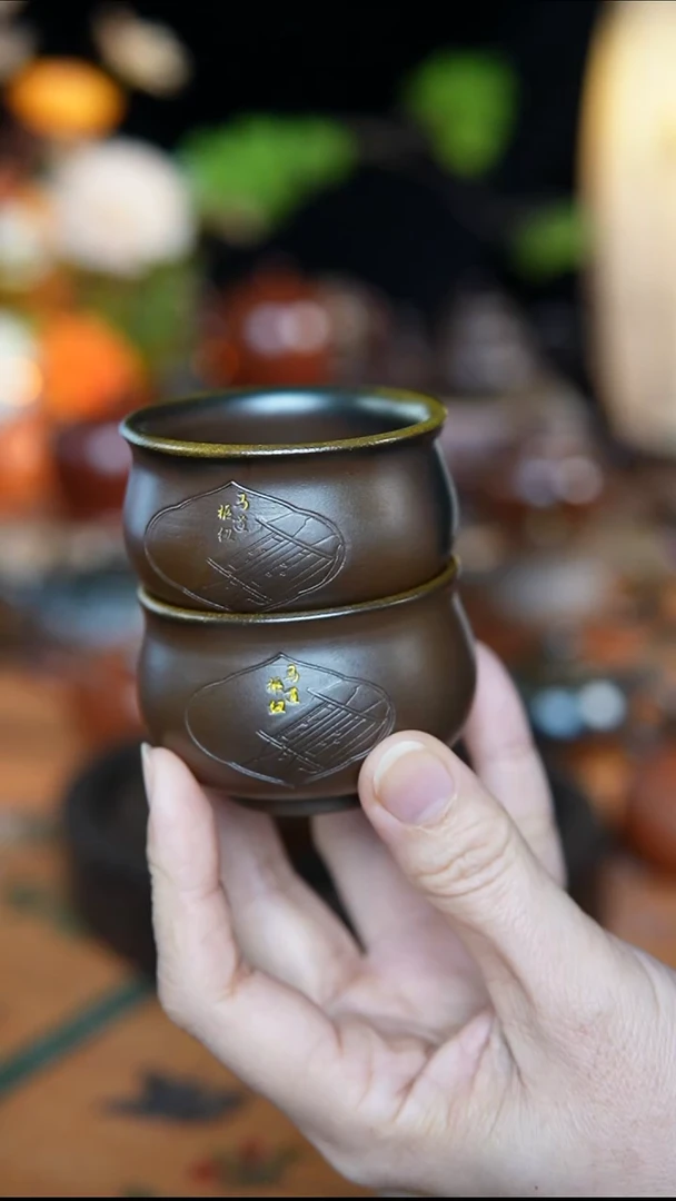 h*y蛟龙精品柴烧品茗杯