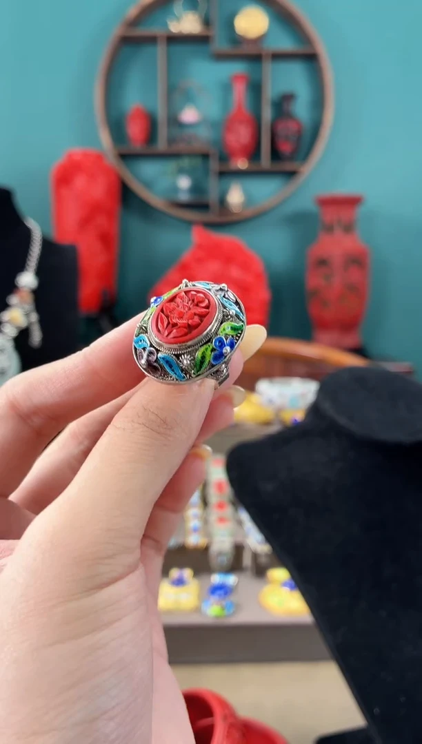 非遗手工花丝镶嵌戒指