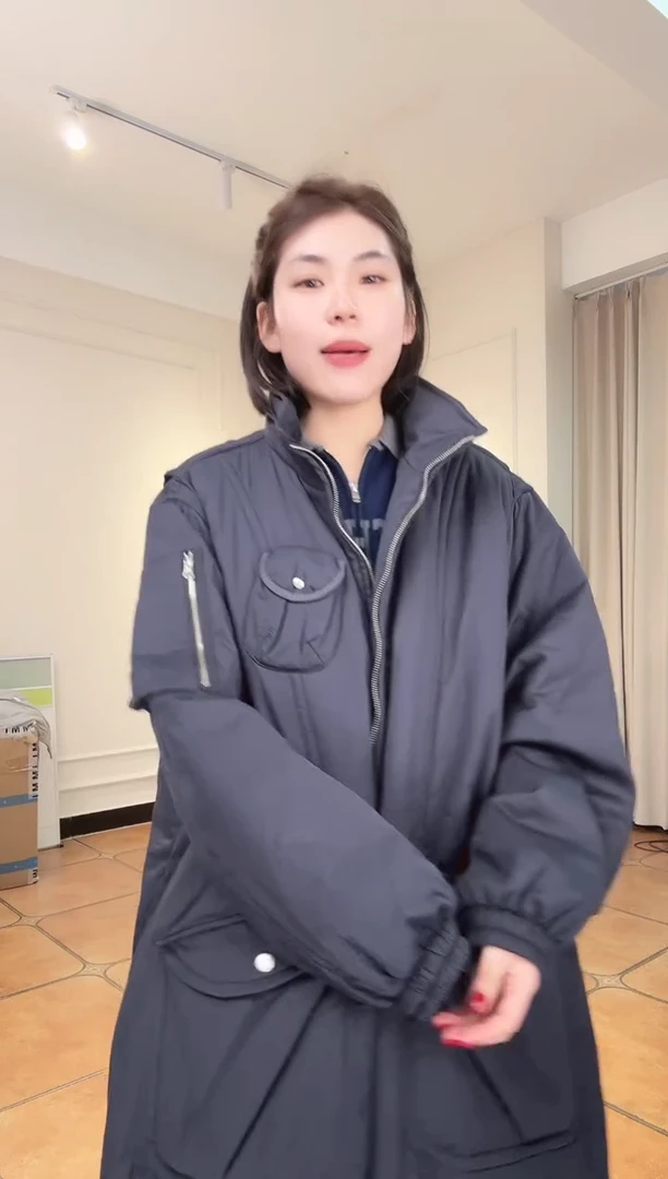 吖*姐设计师品牌海军蓝色长外套