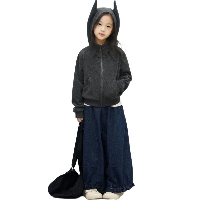 女童秋装外套2025新款洋气儿童小恶魔卫衣外套女孩春秋款连帽开衫