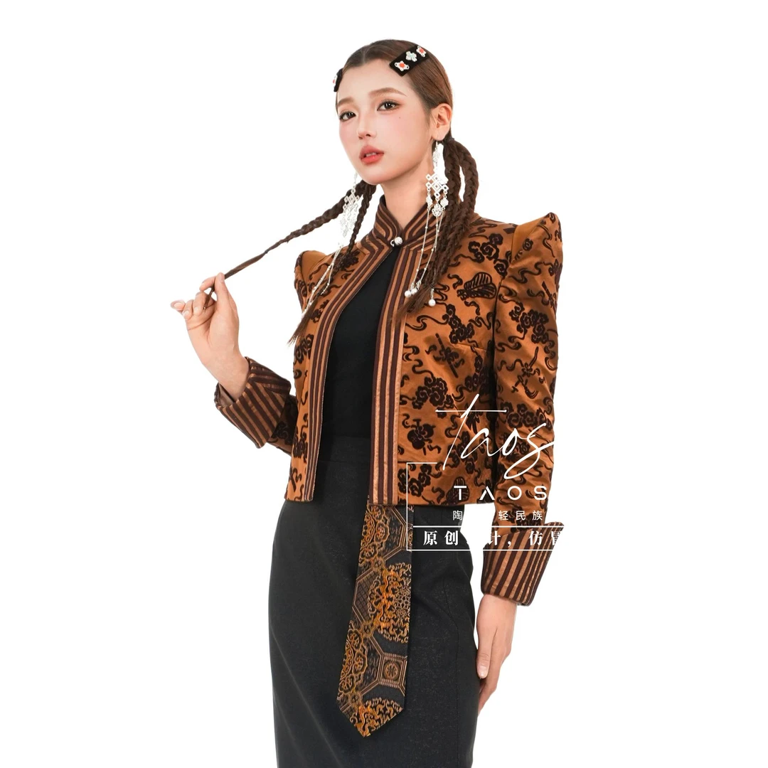 【陶萨】W041-原创起翘肩外套 陶萨民族服饰原创气质时尚复古设计师