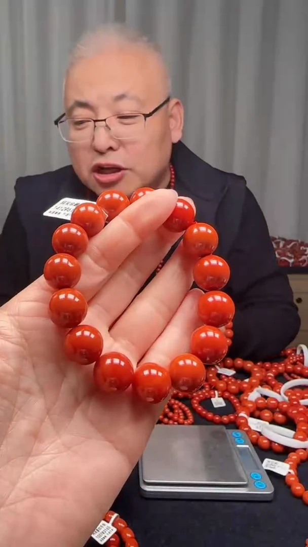 未镶嵌多样性发一件南红玛瑙【高货】锦红14mm保山圆珠单圈