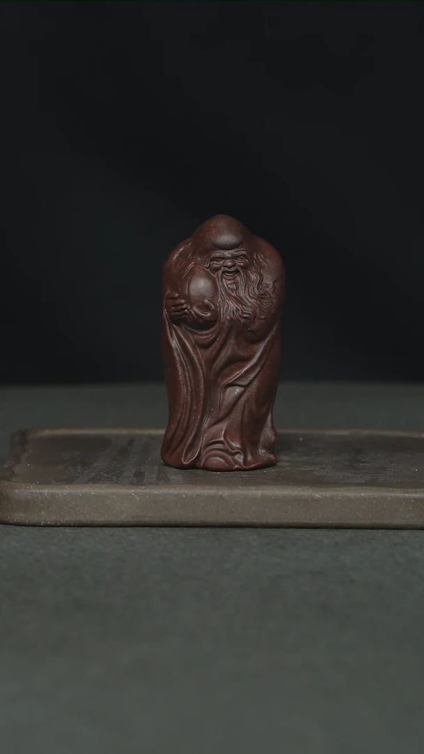 【闪购商品】紫砂茶杯古红泥人物茶宠