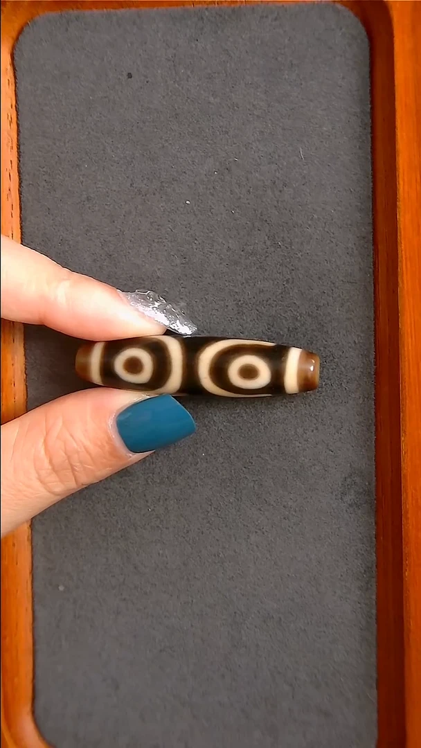 未镶嵌玛瑙/玉髓珠宝半成品上肯全手工宝盖三眼天珠12*49