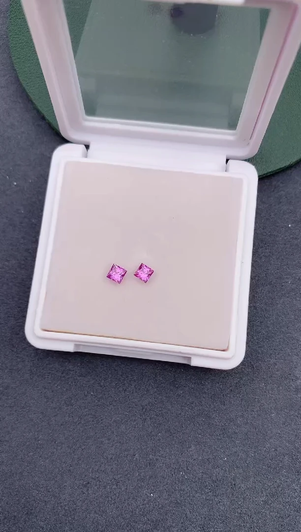 【闪购商品】彩色蓝宝石裸石未镶嵌77分无烧紫蓝宝配对