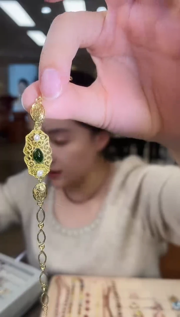 银S925镶嵌透辉石手链01