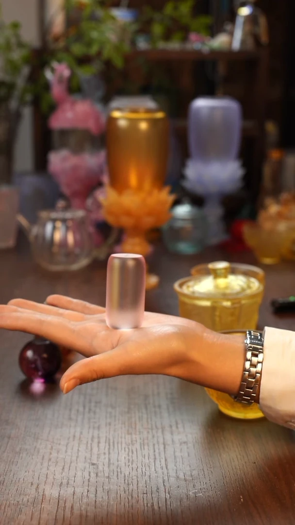 闪购卡普拉晶立雾面盖置粉色手工茶道茶具茶配件