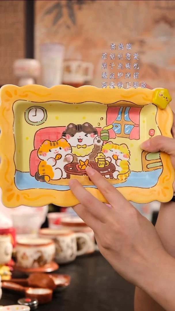 摆件景德镇手工手绘设计师款