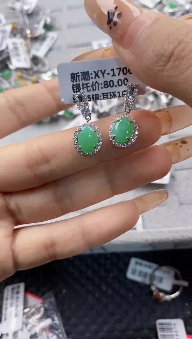 翡翠戒指银S925镶嵌22222222     9