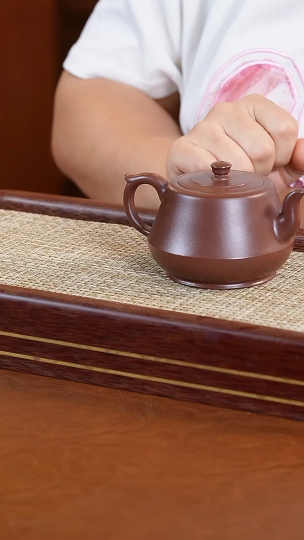 茶壶紫砂陆正荣紫泥柱础壶170cc