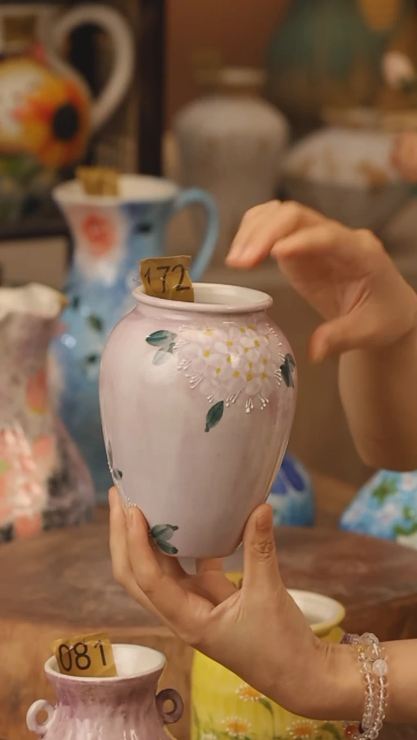 陶瓷172景德镇设计师手作花器摆件侘寂风