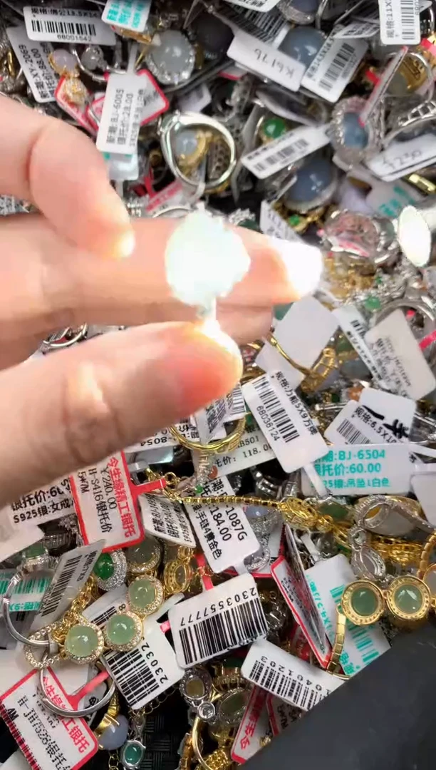 银S925镶嵌戒指翡翠101010   1