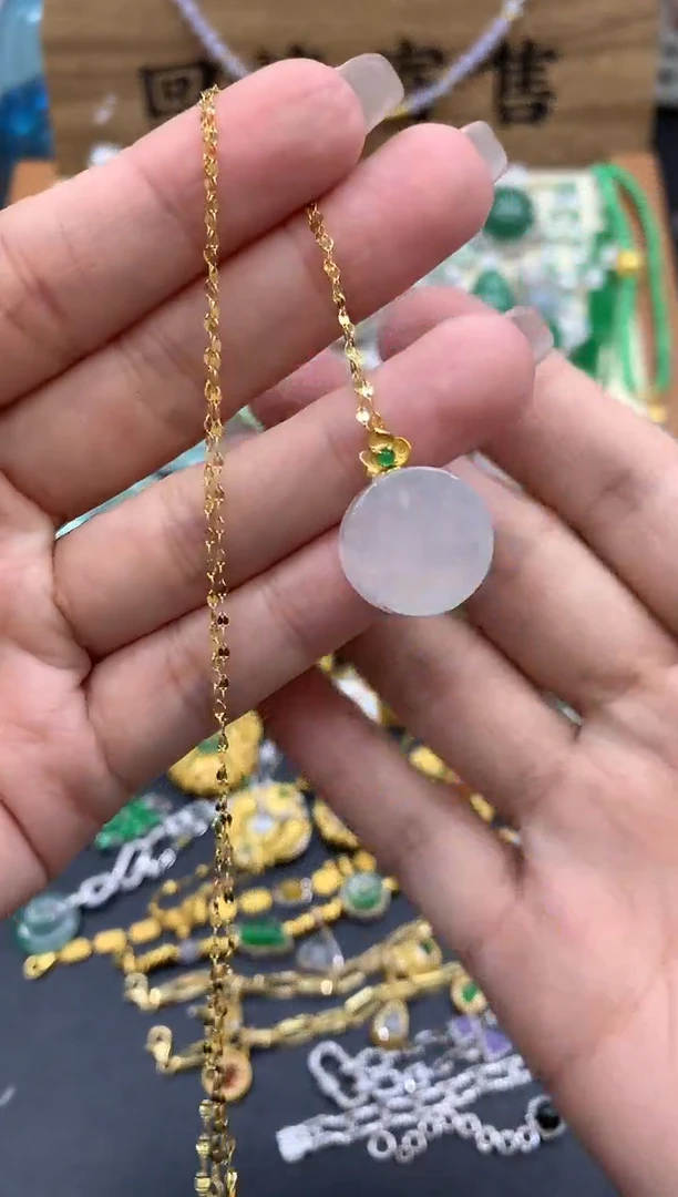 【闪购商品】翡翠颈饰18K金镶嵌325-中国好珍宝