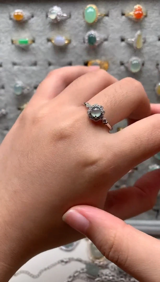 银S925镶嵌戒指翡翠22