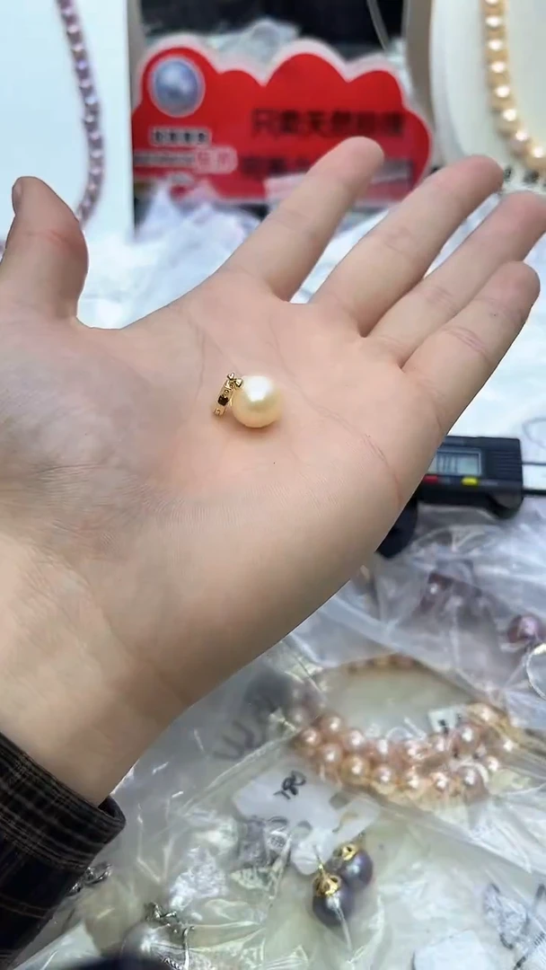未镶嵌吊坠淡水珍珠中国红吊坠