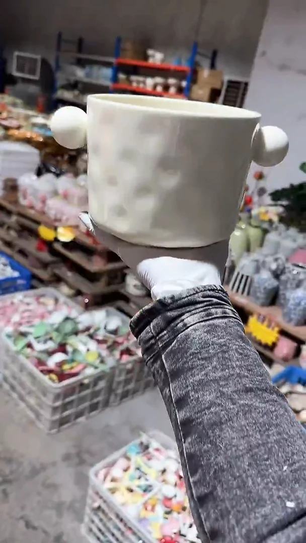 陶瓷高球球双耳碗微瑕 凑满20元包邮