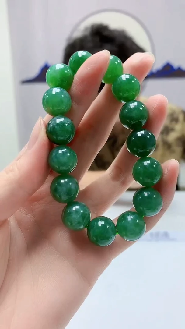 【闪购商品】定制翡翠未镶嵌4688zm-毛货手串多赠两颗备用137