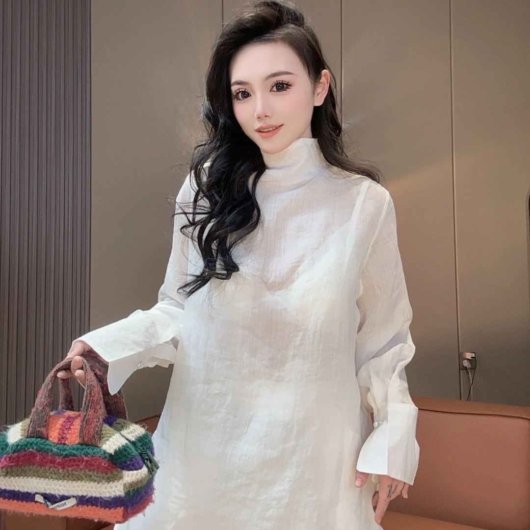 【岩哥推荐】21303春夏秋款女士亚麻仙女衫