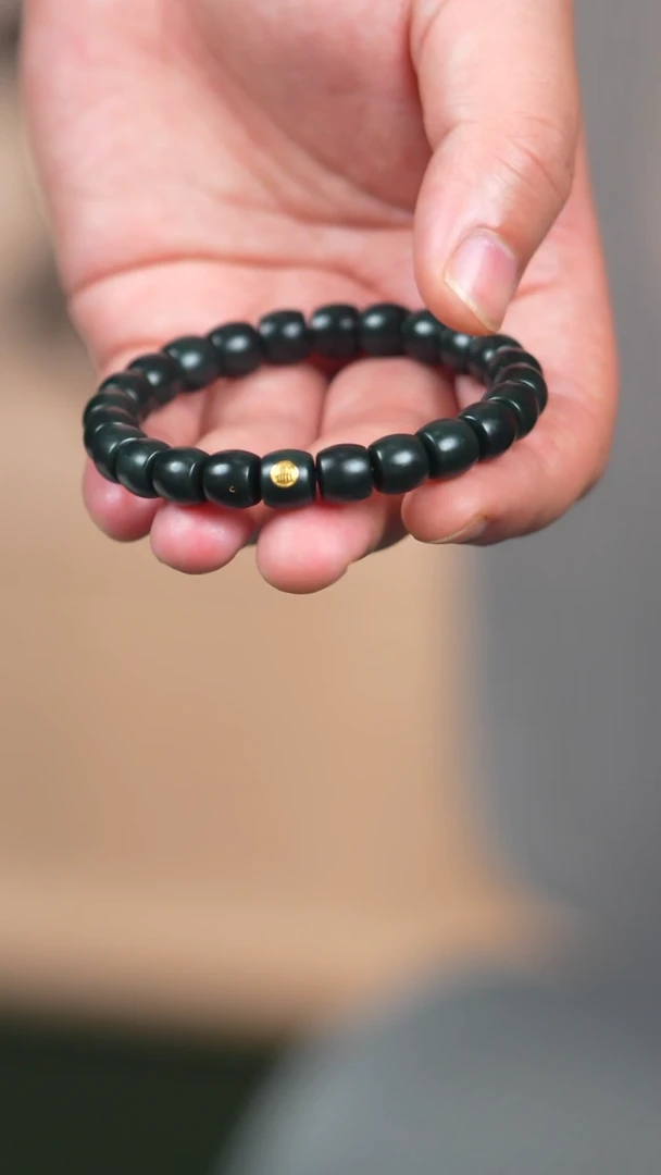 未镶嵌手链和田玉9mm叶城青玉磨砂深色