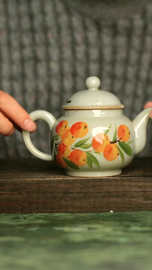 陶瓷青诗集手工手绘瓷器