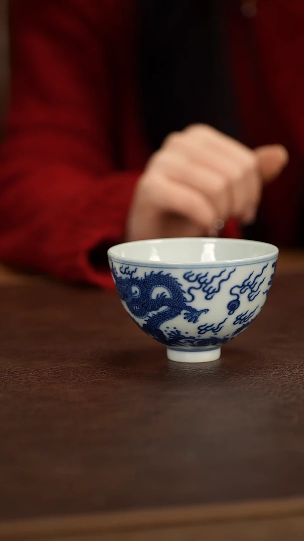 【闪购商品】博瑞堂青花龙纹鸡心杯