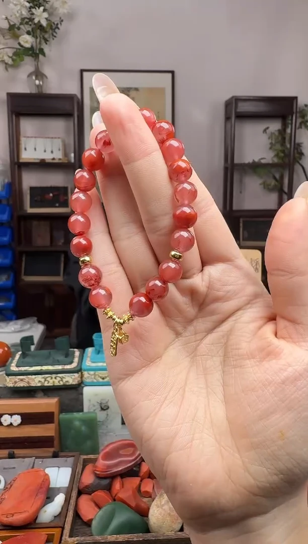 未镶嵌南红玛瑙挂件3920-9mm+  多样性发其一