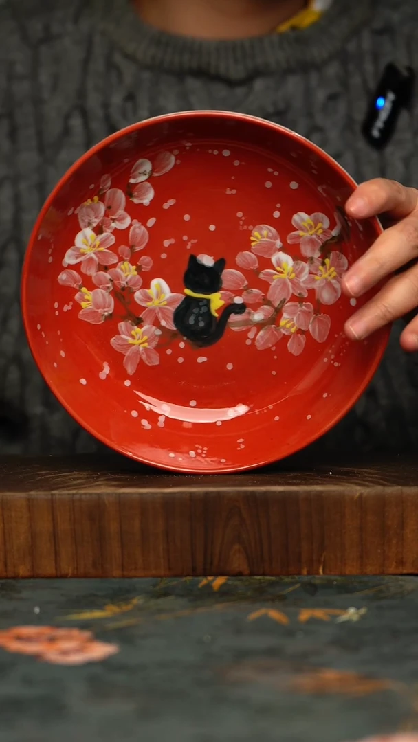 瓷片釉下彩手工手绘同款陶器