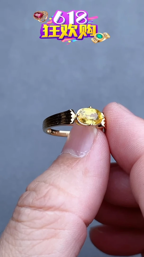 蓝宝石戒指18K金镶嵌...........