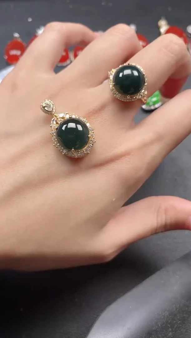 银S925镶嵌戒指翡翠1151