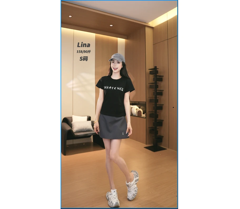 Lina studio“小字母T”2025夏季新款休闲气质高级感T恤